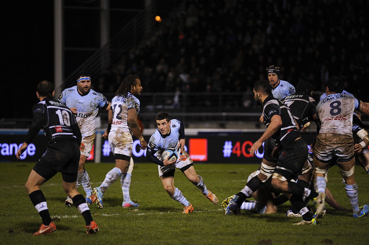 Baionak denboraldi honetan Briveren aurka jokatu duen ligako partidako irudia. NICOLAS MOLLO.