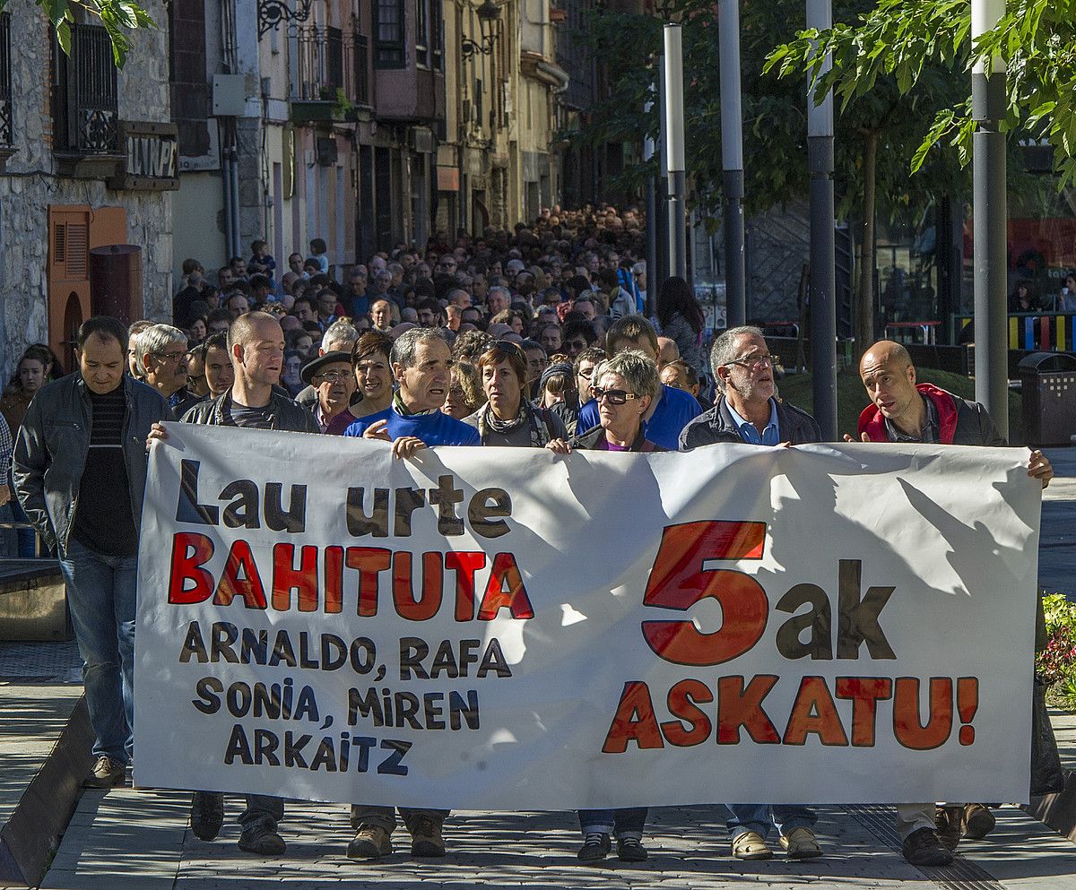 Bateragune auzikoen alde Elgoibarren (Gipuzkoa) egindako manifestazioa. GORKA RUBIO / ARGAZKI PRESS.