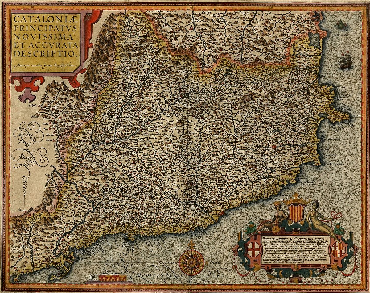 Kataluniako Printzerriko mapa, Joannes Baptista Vrintsek XVII. mendean egina. BERRIA / BERRIA.