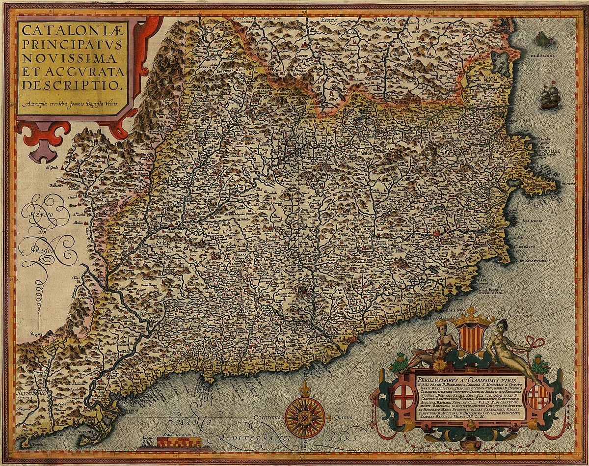 Kataluniako Printzerriko mapa, Joannes Baptista Vrintsek XVII. mendean egina. BERRIA / BERRIA. Kataluniako Printzerriko mapa, Joannes Baptista Vrintsek XVII. mendean egina. BERRIA / BERRIA.