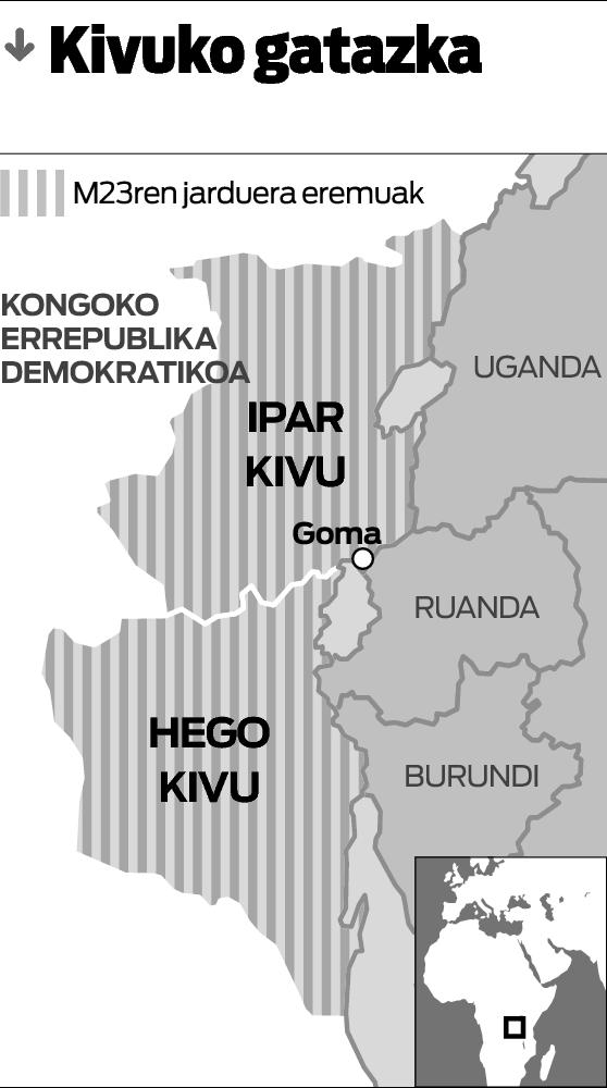 M23 taldeak matxinada utzi du Kongoko Errepublika Demokratikoan.