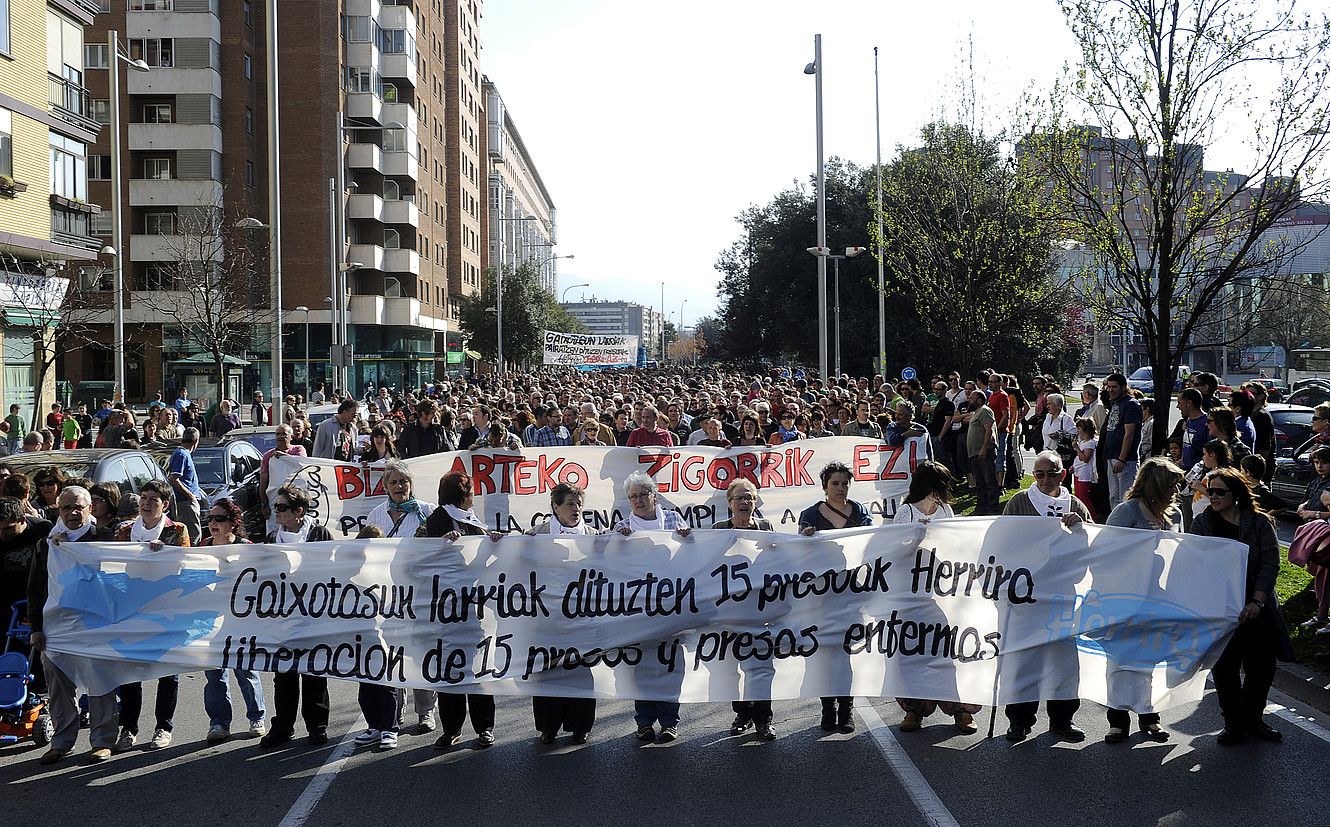 Herrira-k deituta, Iruñean iaz eginiko manifestazio bat. IÑIGO URIZ / ARGAZKI PRESS.