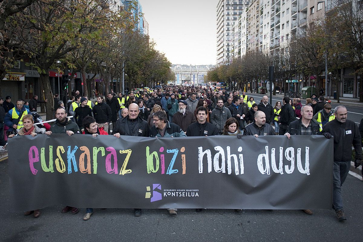 Euskaraz bizitzearen alde iaz Donostian eginiko manifestazioa. G. GARAIALDE / ARP.