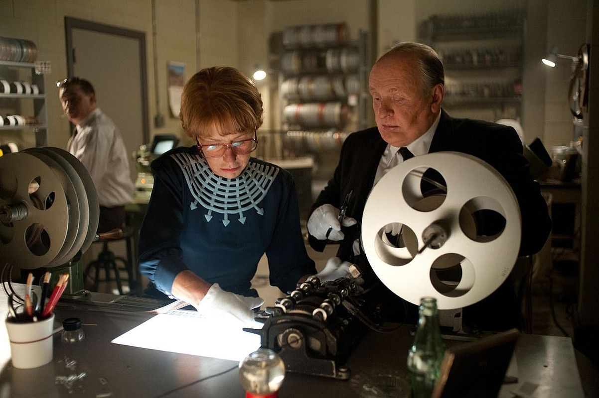 Helen Mirren eta Anthony Hopkins; Alma Reville eta Alfred Hitchcock filmean. BERRIA. Helen Mirren eta Anthony Hopkins; Alma Reville eta Alfred Hitchcock filmean. BERRIA.