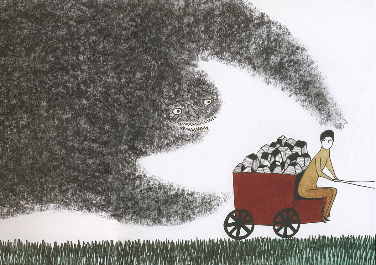 Yolanda Arrietak idatzi eta Maite Caballerok ilustratu dute Basajaun eta Martin albuma . EREIN.