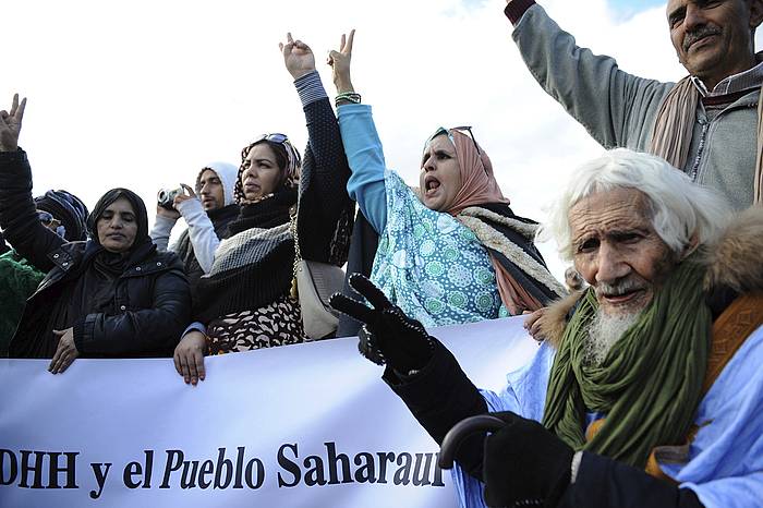 Auzipetuen aldeko elkarretaratzea, Rabaten, artxiboko irudi batean. ABDELHAK SENNA, EFE