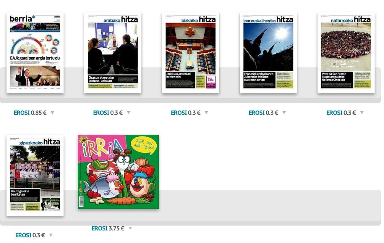 Prentsa beste modu batean irakurtzeko aukera ematen du Presst kiosko digitalak. BERRIA. Prentsa beste modu batean irakurtzeko aukera ematen du Presst kiosko digitalak. BERRIA.