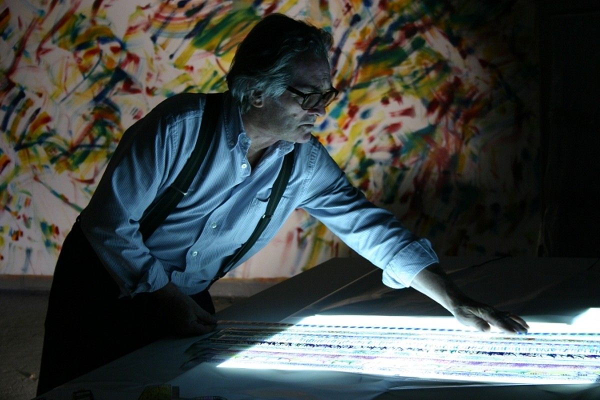 Jose Antonio Sistiaga artistari buruzkoa da Josu Veneroren En un paisaje imaginado . DONOSTIA ZINEMALDIA. Jose Antonio Sistiaga artistari buruzkoa da Josu Veneroren En un paisaje imaginado . DONOSTIA ZINEMALDIA.
