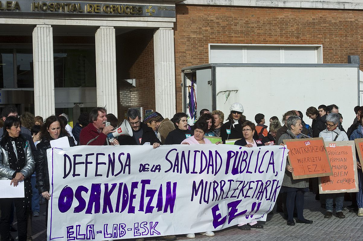 Protesta Gurutzetan, iaz. LUIS JAUREGIALTZO / ARP. Protesta Gurutzetan, iaz. LUIS JAUREGIALTZO / ARP.