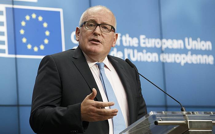 Frans Timmermans Europako Batzordeko presidenteordea. OLIVIER HOSLET / ARGAZKI PRESS