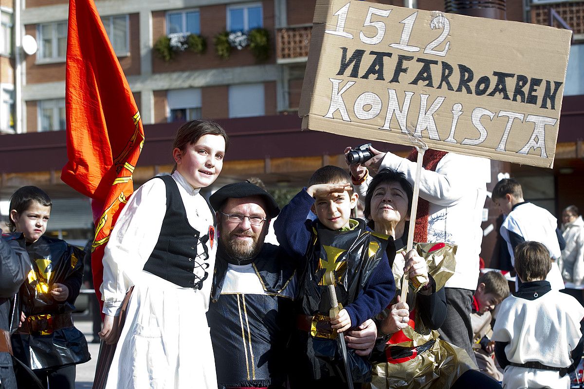 Nafarroako konkistaren antzezpena, otsailean, Berriozarren. IÑIGO URIZ / ARP. Nafarroako konkistaren antzezpena, otsailean, Berriozarren. IÑIGO URIZ / ARP.