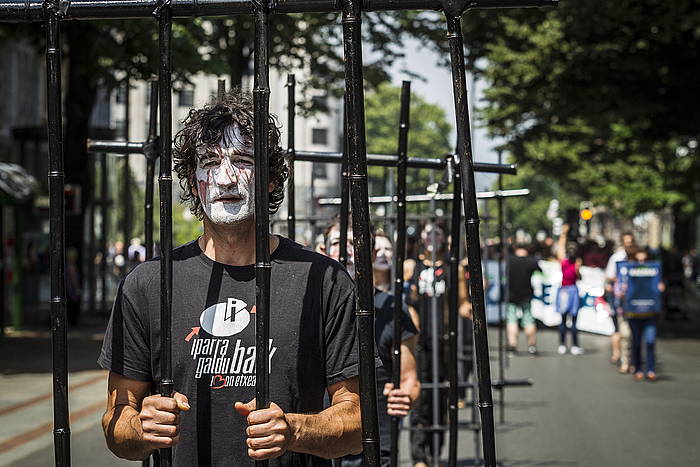 Ibon Iparragirreren egoera salatzeko manifestazioa, joan den ekainean, Bilbon. ARITZ LOIOLA, ARGAZKI PRESS