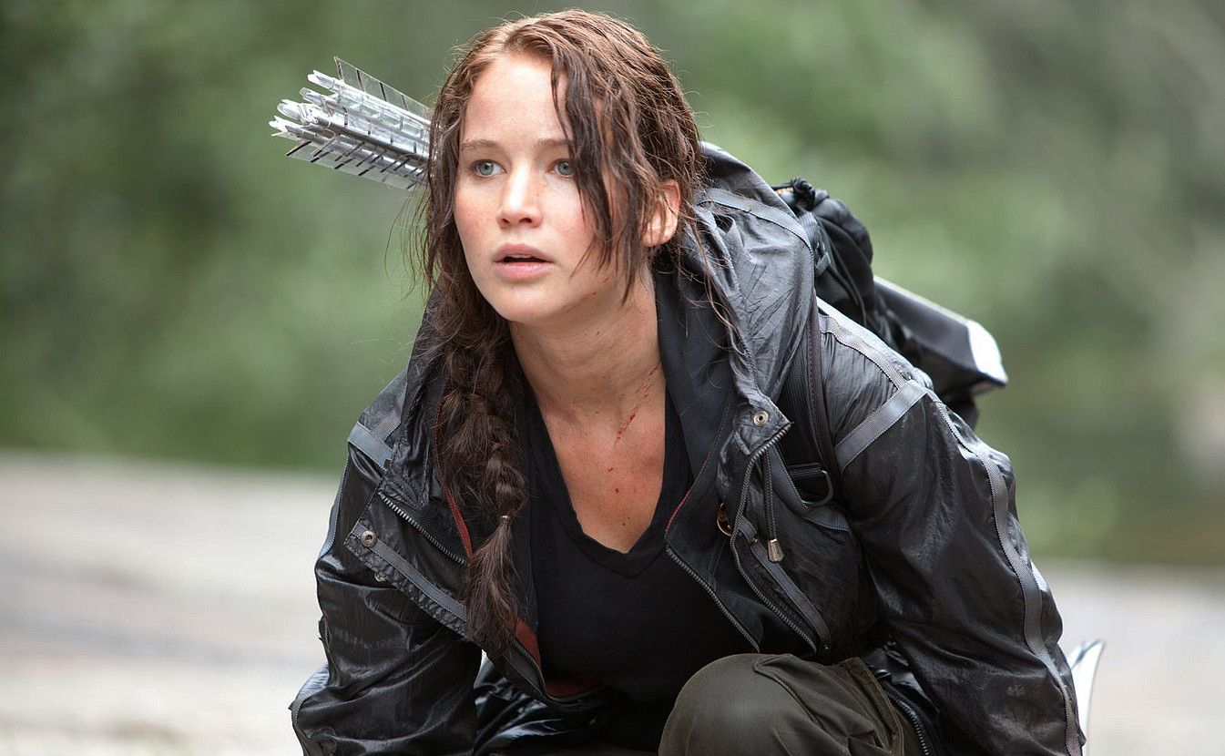 Jennifer Lawrence da The Hunger Games filmeko protagonista nagusia. MURRAY CLOSE.