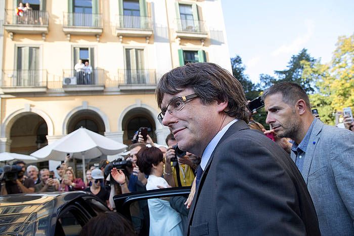 Puigdemont, larunbatean, Gironan. MARTA PEREZ, EFE