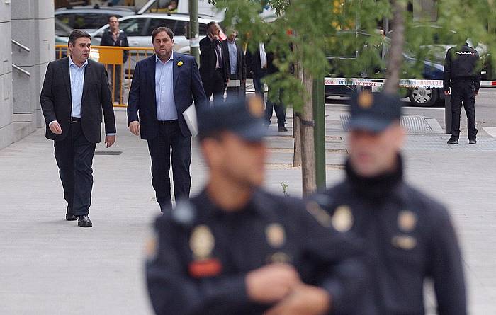 Oriol Junqueras, joan den astean, Auzitegi Nazionalera bidean. KIKO HUESCA, EFE