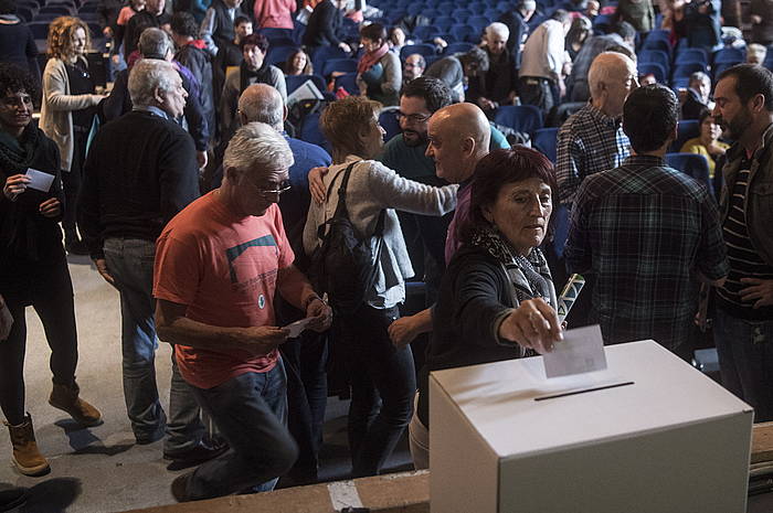 Gure Esku Dagoren ezohiko batzarra, gaur, Agurainen. JAGOBA MANTEROLA, ARGAZKI PRESS