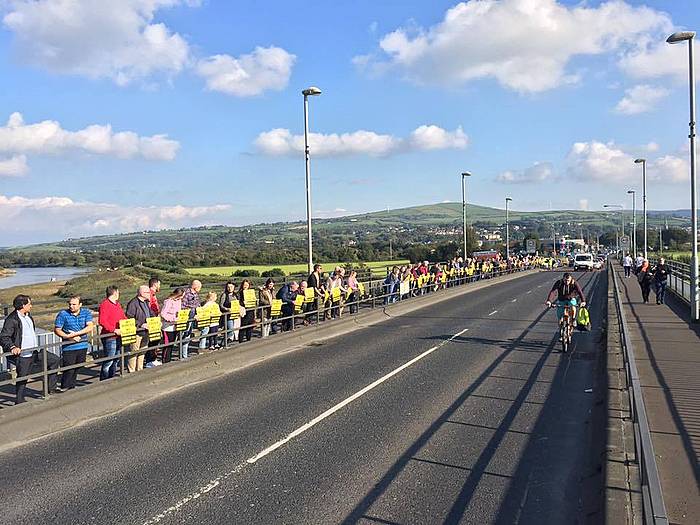 Protesta bat Ipar Irlanda eta Irlandaren arteko mugan. BERRIA