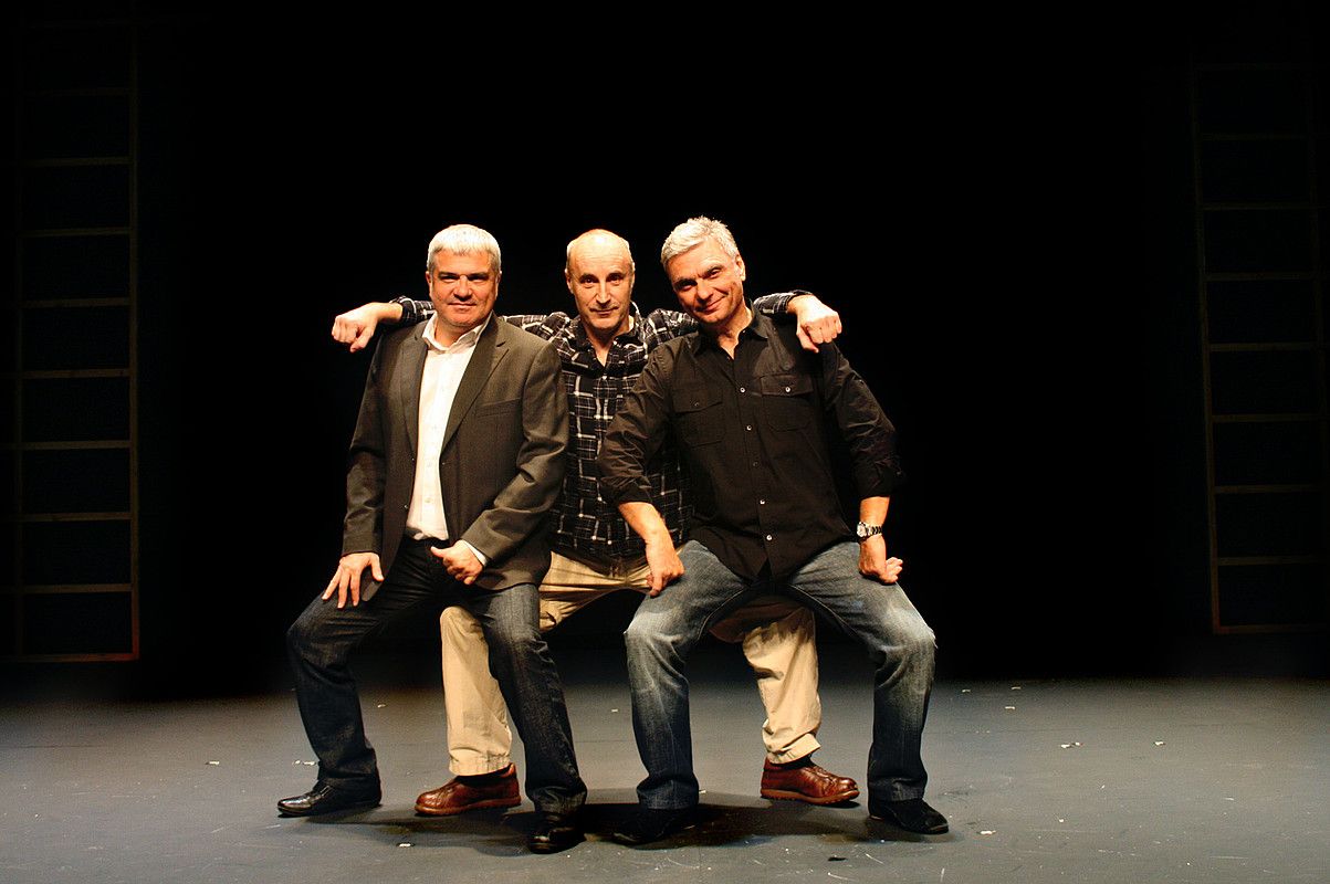 Ezkerretik eskuinera, Joan Gracia, Paco Mir eta Carles Sens, Tricicle hirukotea. BERRIA.
