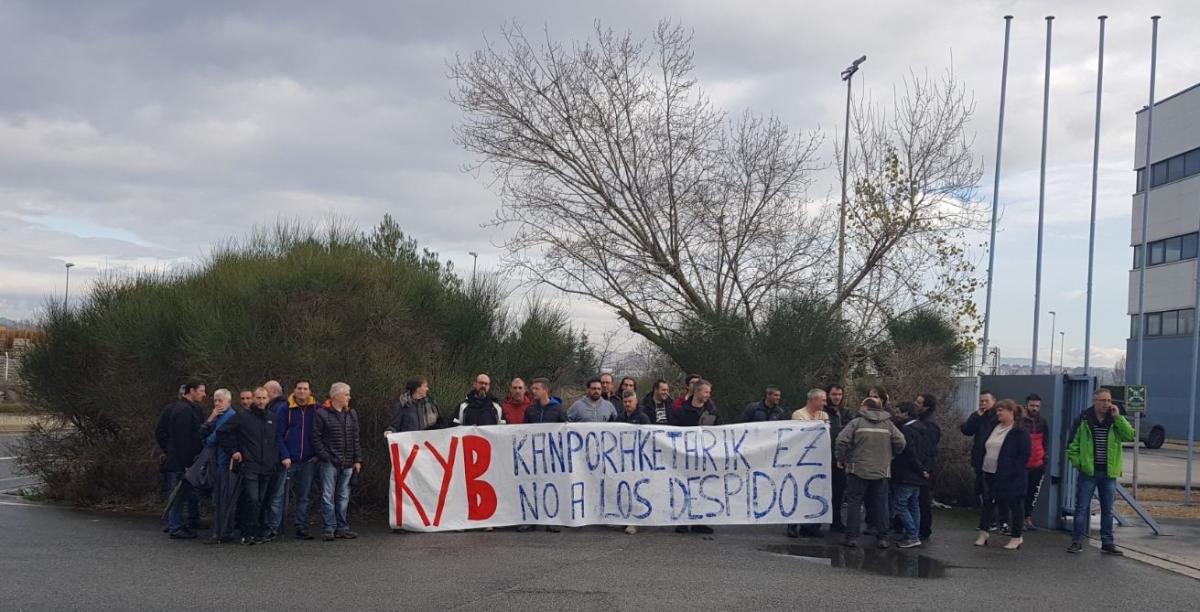 Langileen protesta bat Orkoiengo Kayaban. BERRIA