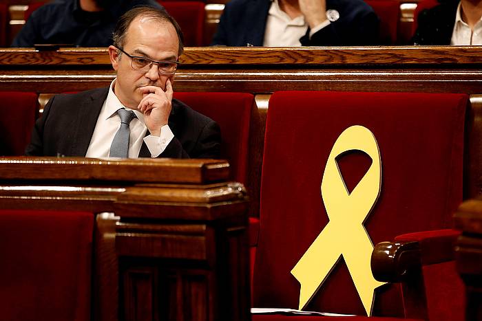 Jordi Turull Generalitaterako presidentegaia, Kataluniako Parlamentuko gaurko inbestidura saioan. ALBERTO ESTEVEZ, EFE