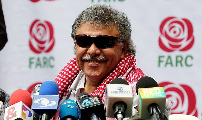 'Jesus Santrich' FARC talde armatu ohiko buruzagi izandakoa, artxiboko irudi batean. LEONARDO MUñOZ, EFE