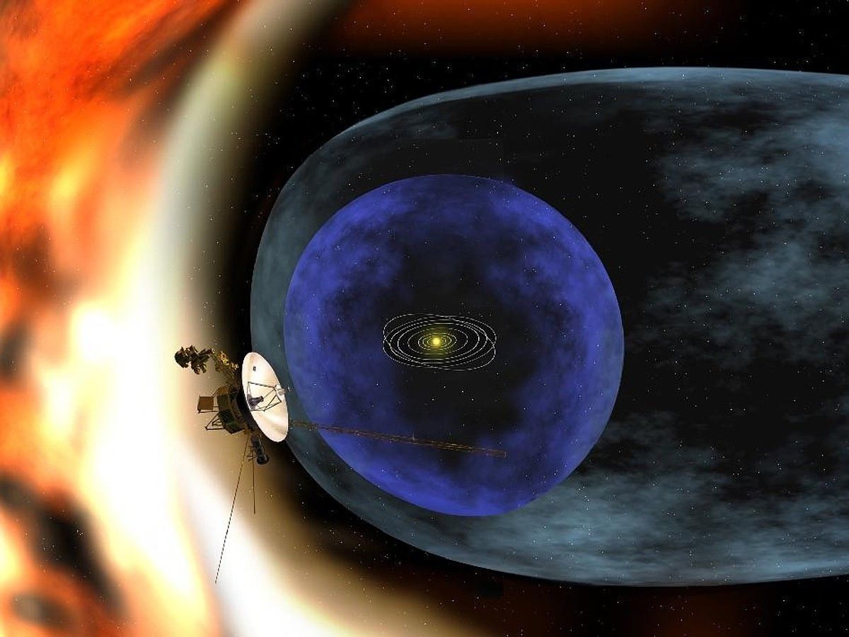 Voyager 1, espazioan aurrera, NASAren errekreazio batean. NASA.
