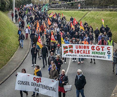 Funtzio publikoko langileen manifestazioa, martxoan. ISABELLE MIQUELESTORENA