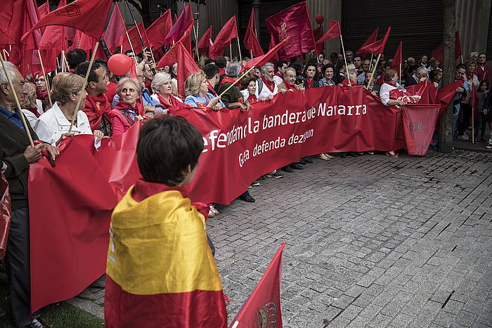 Iaz banderen harira egindako manifestazioa. JAGOBA MANTEROLA, FOKU