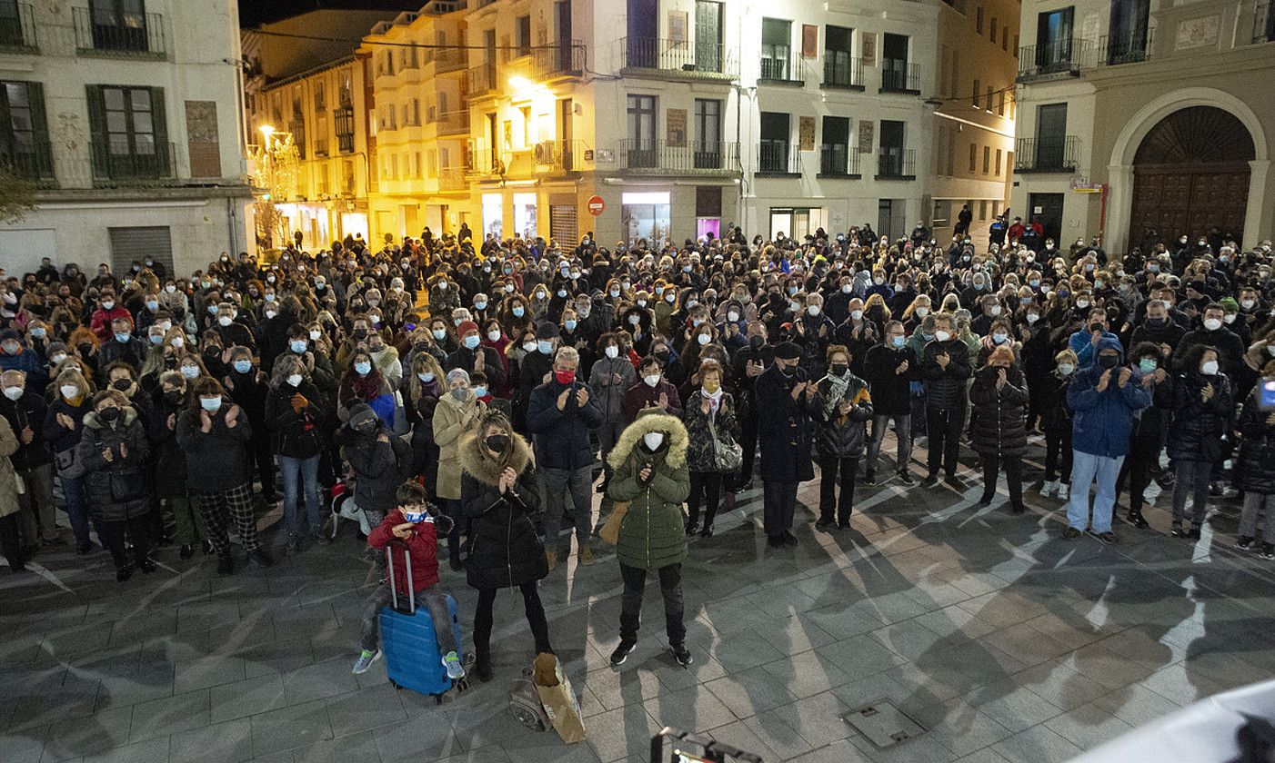 Hilketa salatzeko, Tuteran protesta egin zuten, joan den astean. IÑIGO URIZ / FOKU.