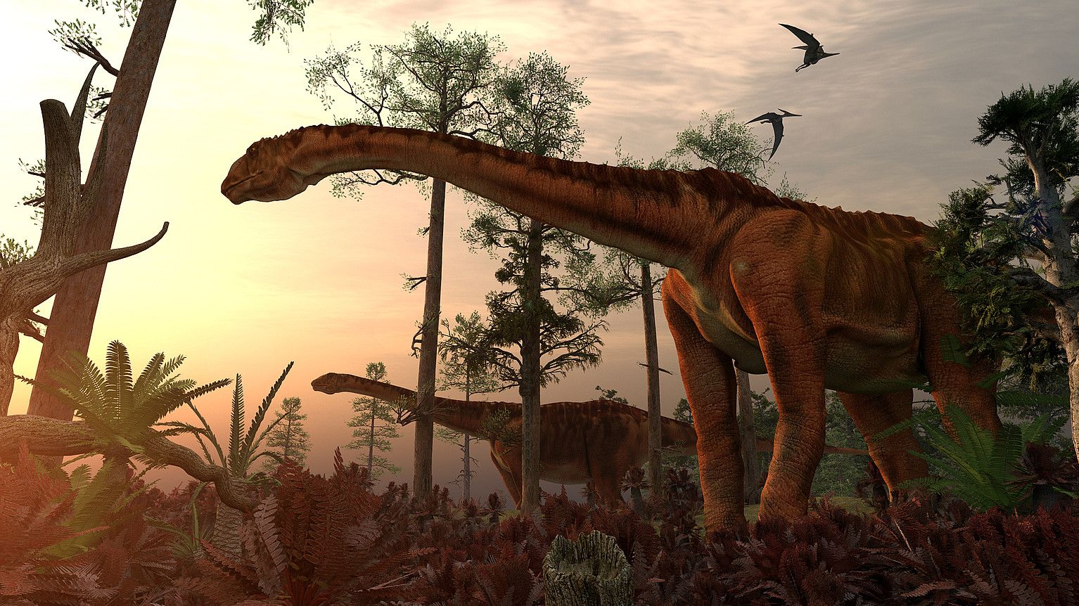 Turiasaurus bikote baten irudikapena. CARMELO LOPEZ / DINOPOLIS FUNDAZIOA. Turiasaurus bikote baten irudikapena. CARMELO LOPEZ / DINOPOLIS FUNDAZIOA.