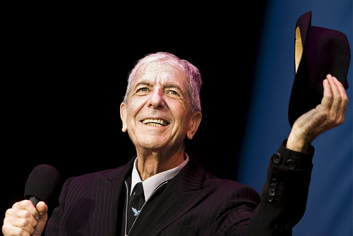 Leonard Cohen, 2008ko uztailaren 12an, Amsterdamen emandako kontzertuan. MARCEL ANTONISSE.
