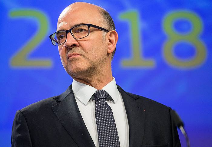 Pierre Moscovici EBko Ekonomia eta Finantza komisarioa, joan den astean egindako agerraldi batean. STEPHANIE LECOCQ / EFE