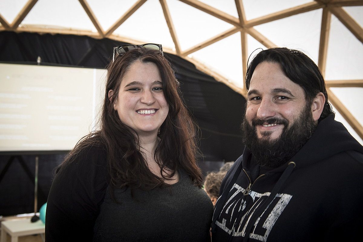 Sara Sebastian eta Lander Arteaga, Zinema uneak atariaren sortzaile eta koordinatzaileak. GORKA RUBIO / ARGAZKI PRESS.