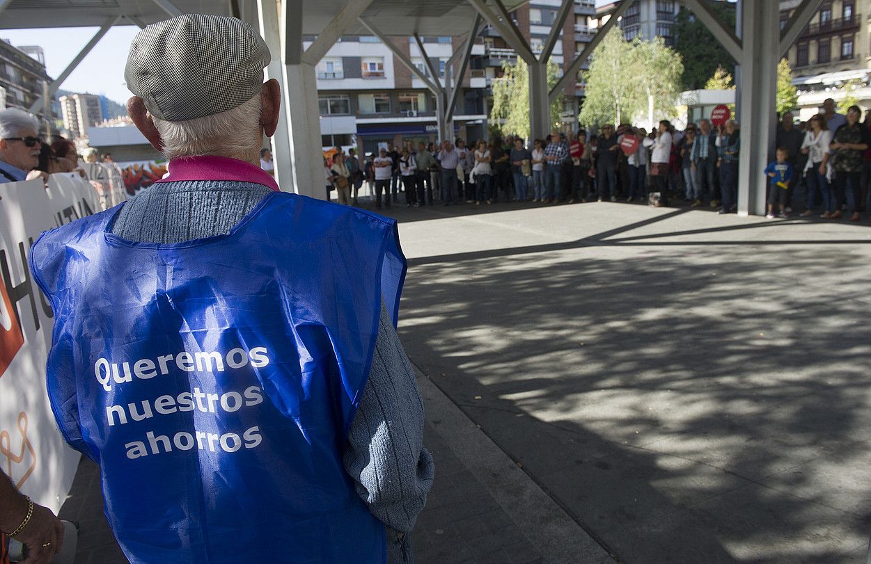 Ordainduk eta Eskuratuk egindako protesta bat, Arrasaten. RAUL BOGAJO / ARGAZKI PRESS.