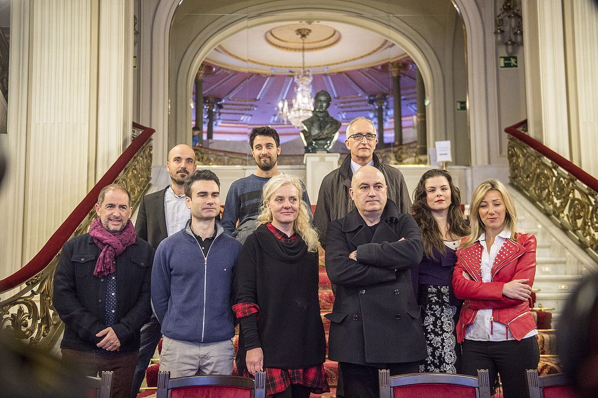 Arriaga antzokian konpositoreari eskainiko zaion omenaldian parte hartuko duen taldea. MARISOL RAMIREZ / ARGAZKI PRESS.