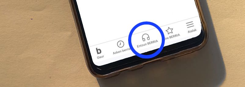 BERRIA eskuko telefono batean.