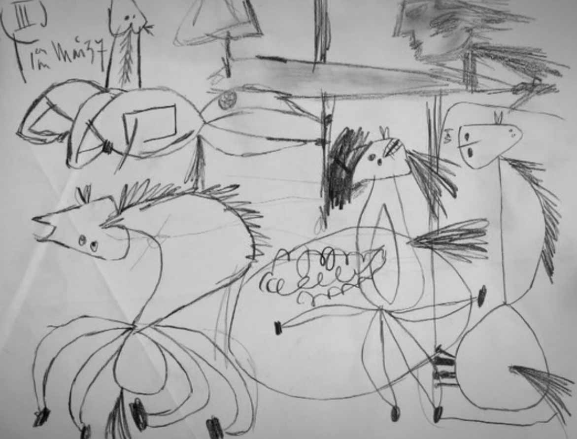 Picassok Gernika margolanerako egindako marrazkiak. Picassok Gernika margolanerako egindako marrazkiak.