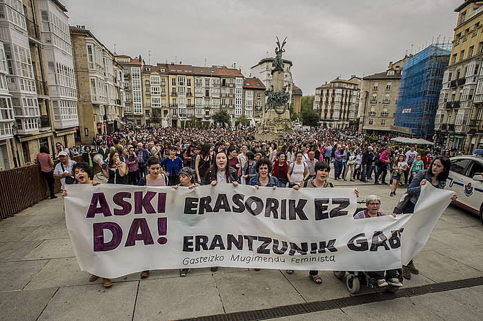 Andre baten eta haren amaren hilketa gaitzesteko manifestazioa, Gasteizen, joan den apirilean. JAIZKI FONTANEDA / FOKU