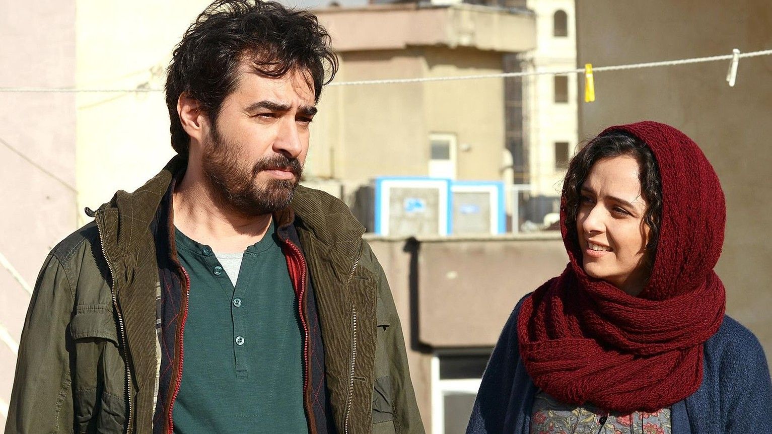 Shahab Hosseini eta Taraneh Alidoosti aktoreak, Forushande pelikulako protagonistak. BERRIA.
