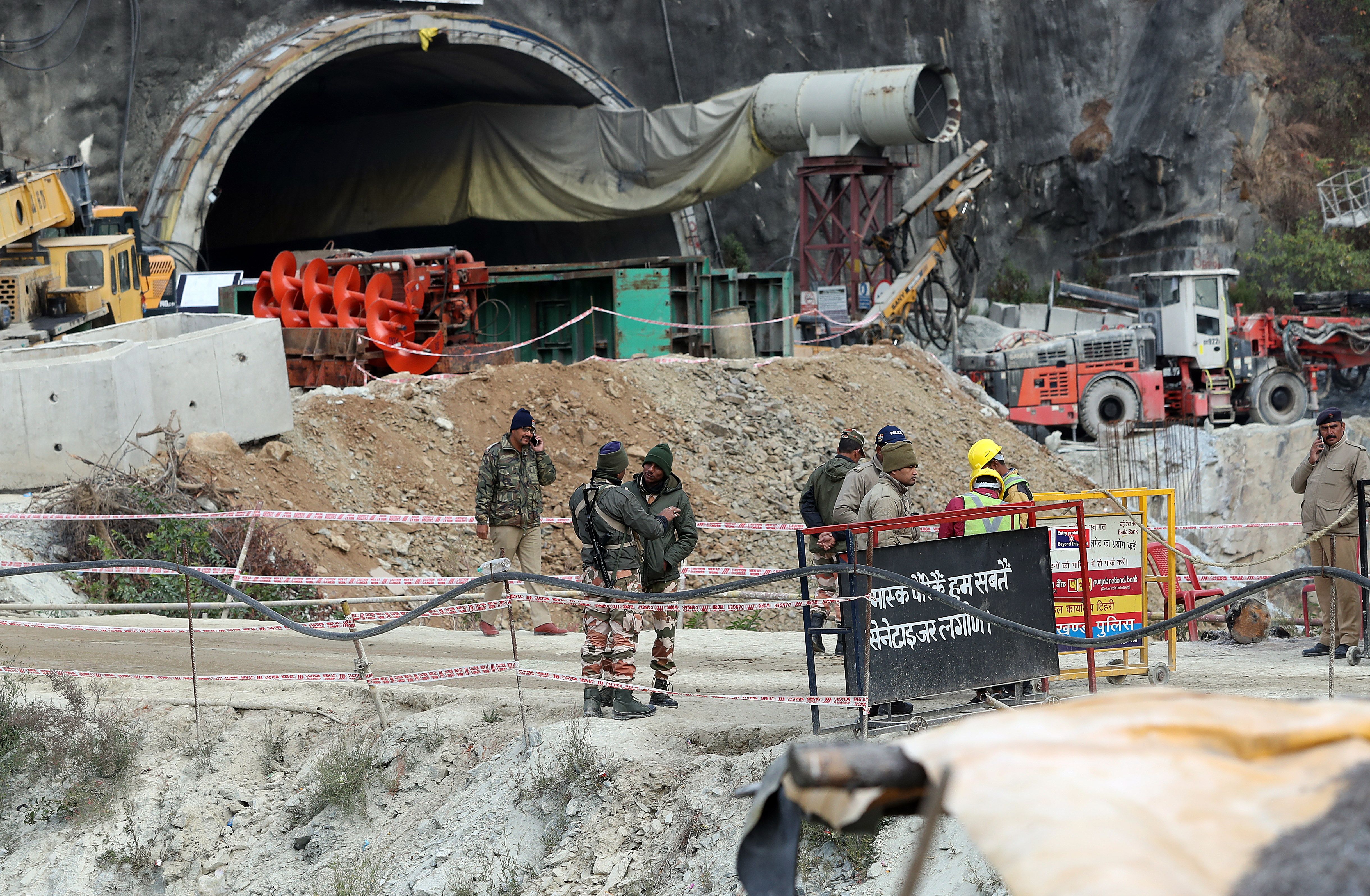 (ID_13382449) INDIA TUNNEL COLLAPSE