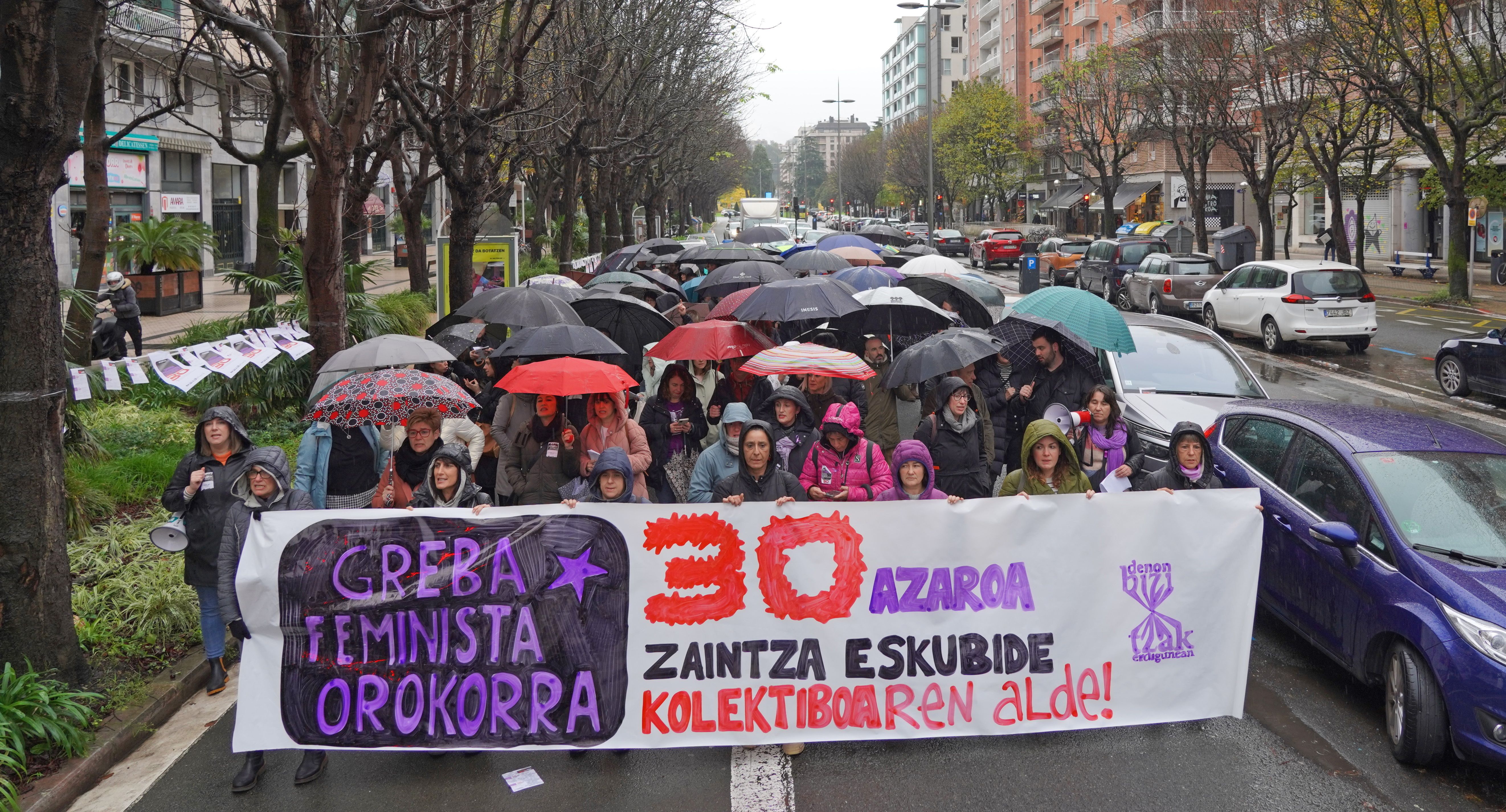 Amaratik abiatu da piketea, Donostian . GOTZON ARANBURU / FOKU