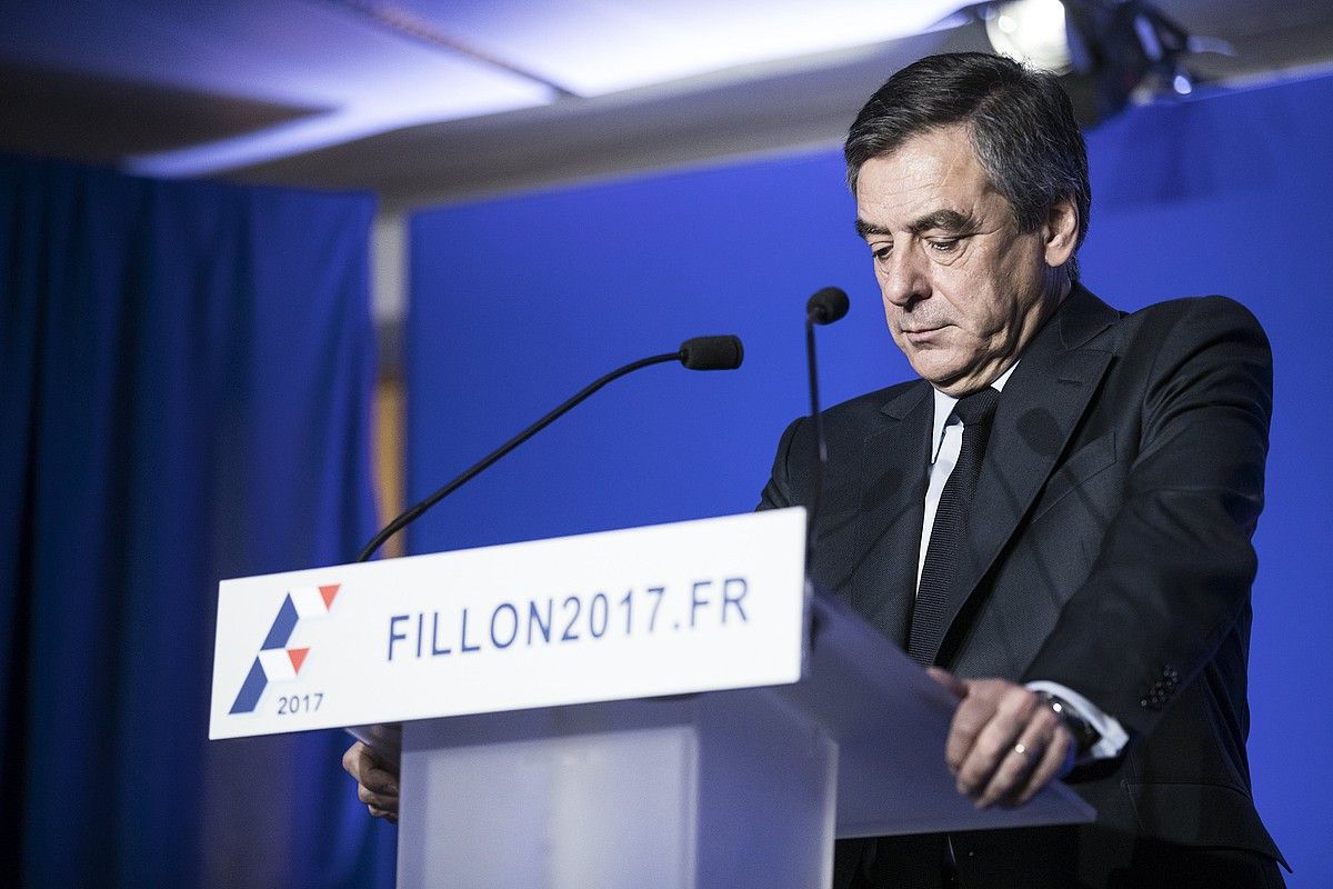 François Fillon, Parisen, herenegun, hauteskunde programa aurkeztu aurretik. ETIENNE LAURENT / EFE.