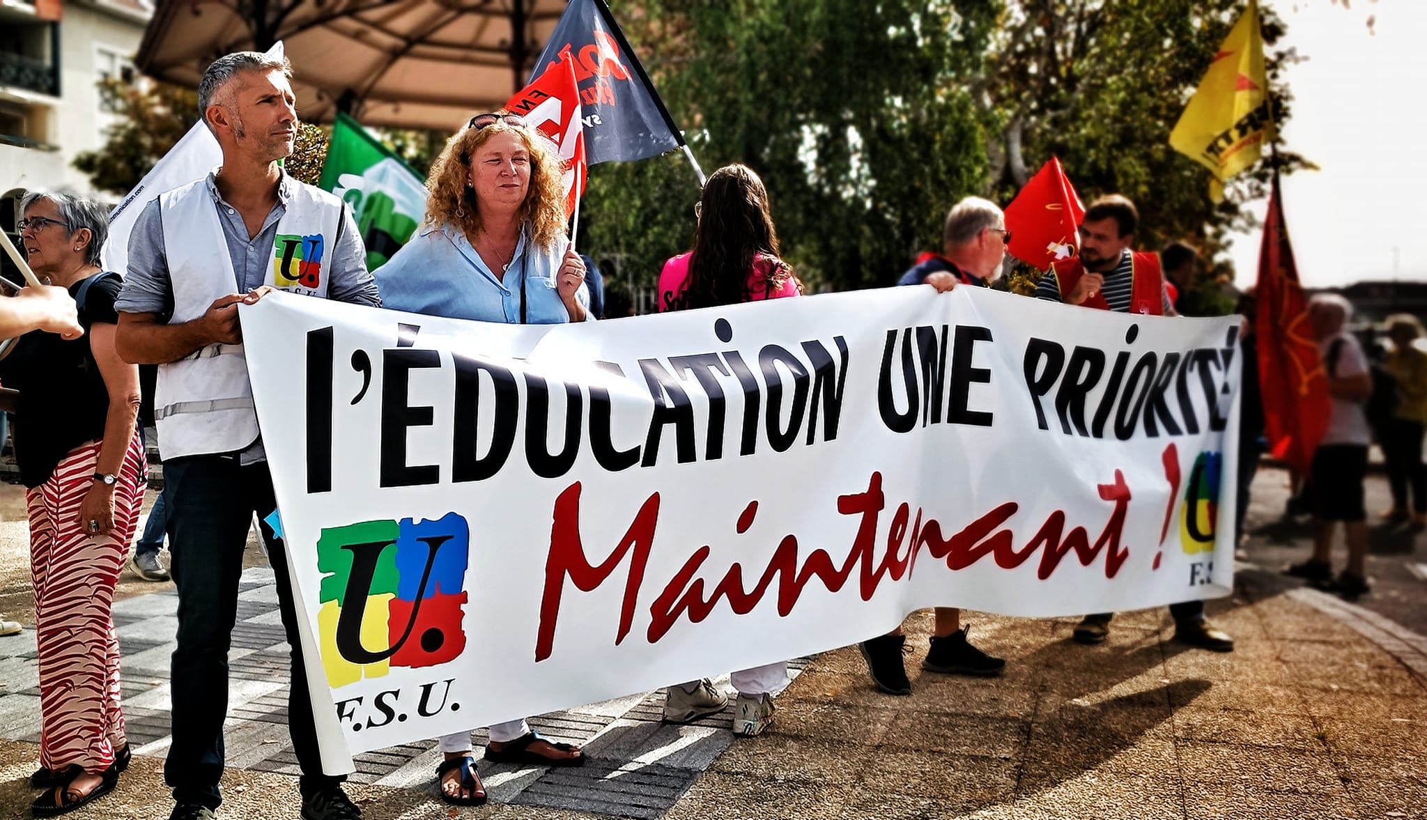 FSU-SNUIPP sindikatuaren mobilizazioa, artxiboko argazki batean. BERRIA