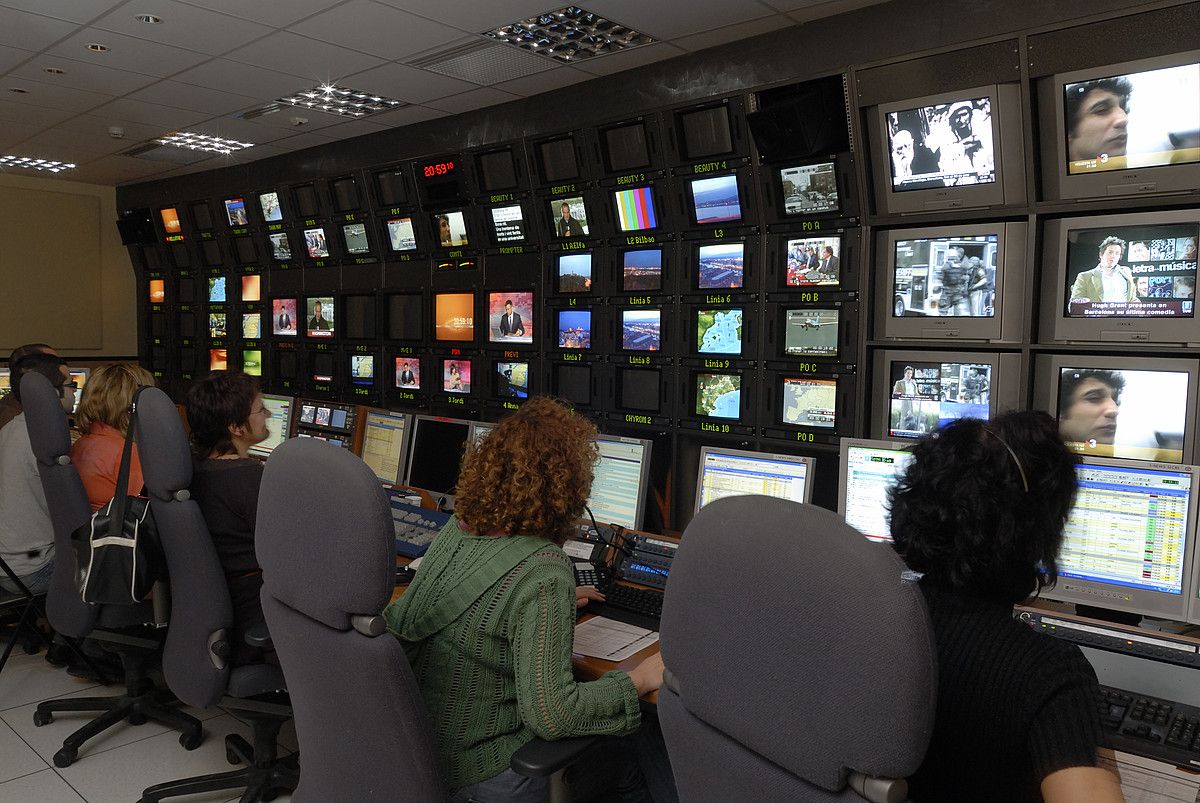 Kataluniako telebista publikoaren errealizazio gela bat. CCMA.