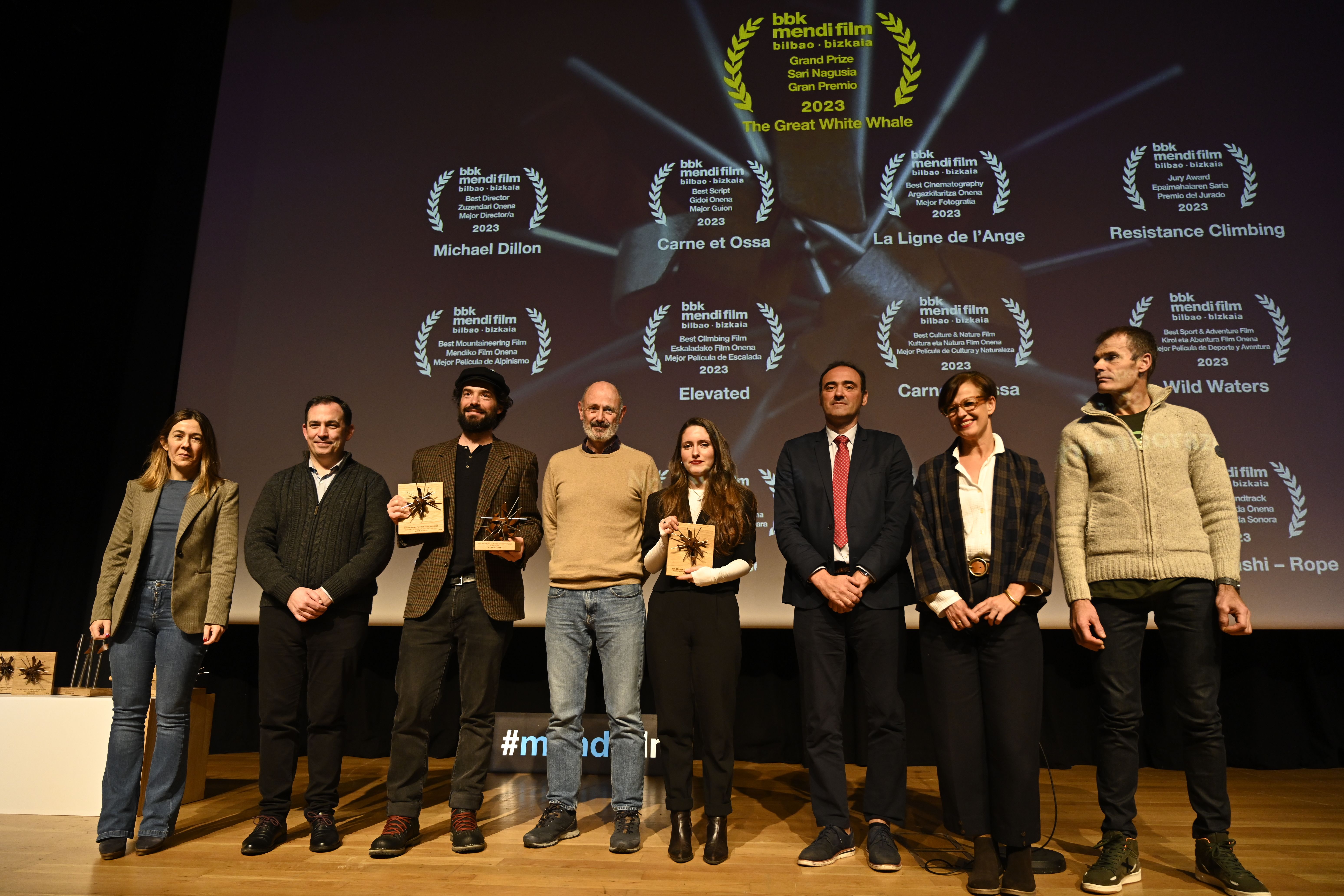 2023ko BBK Mendi Film Bilbao Bizkaia jaialdiko sarituetako batzuk 2023ko BBK Mendi Film Bilbao Bizkaia jaialdiko sarituetako batzuk