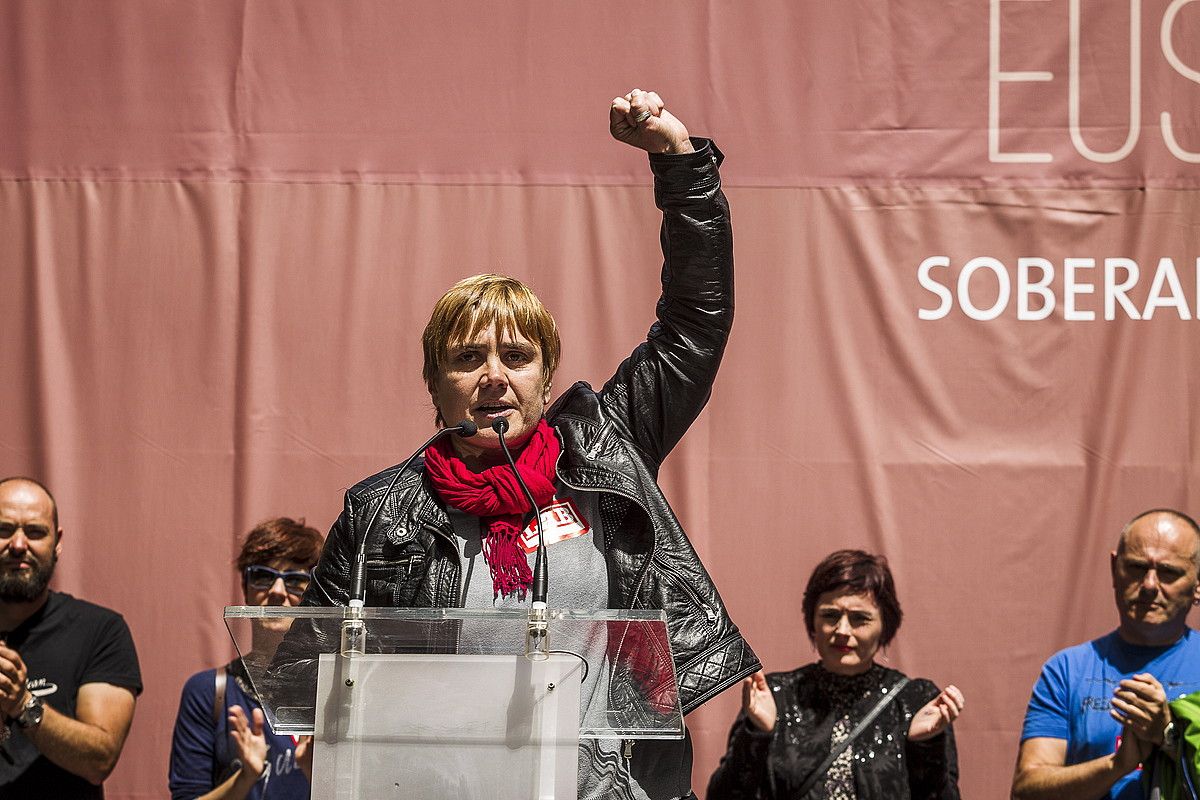 Ainhoa Etxaide, joan den Maiatzaren Lehenean. Gabiñe Aranbururen esku utziko du idazkaritza orain. ARITZ LOIOLA / ARP.