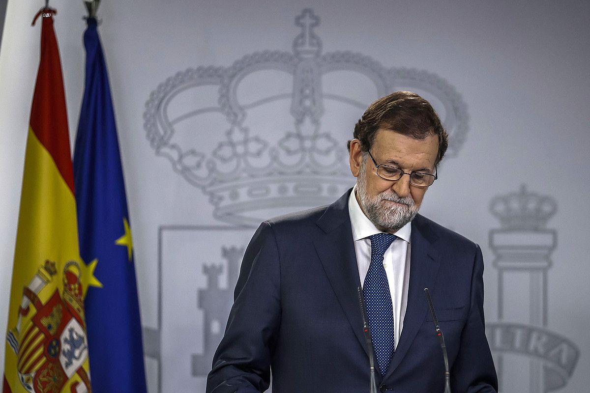 Mariano Rajoy Espainiako presidentea, atzo, Moncloako jauregian. MARIANO RAJOY / EFE.