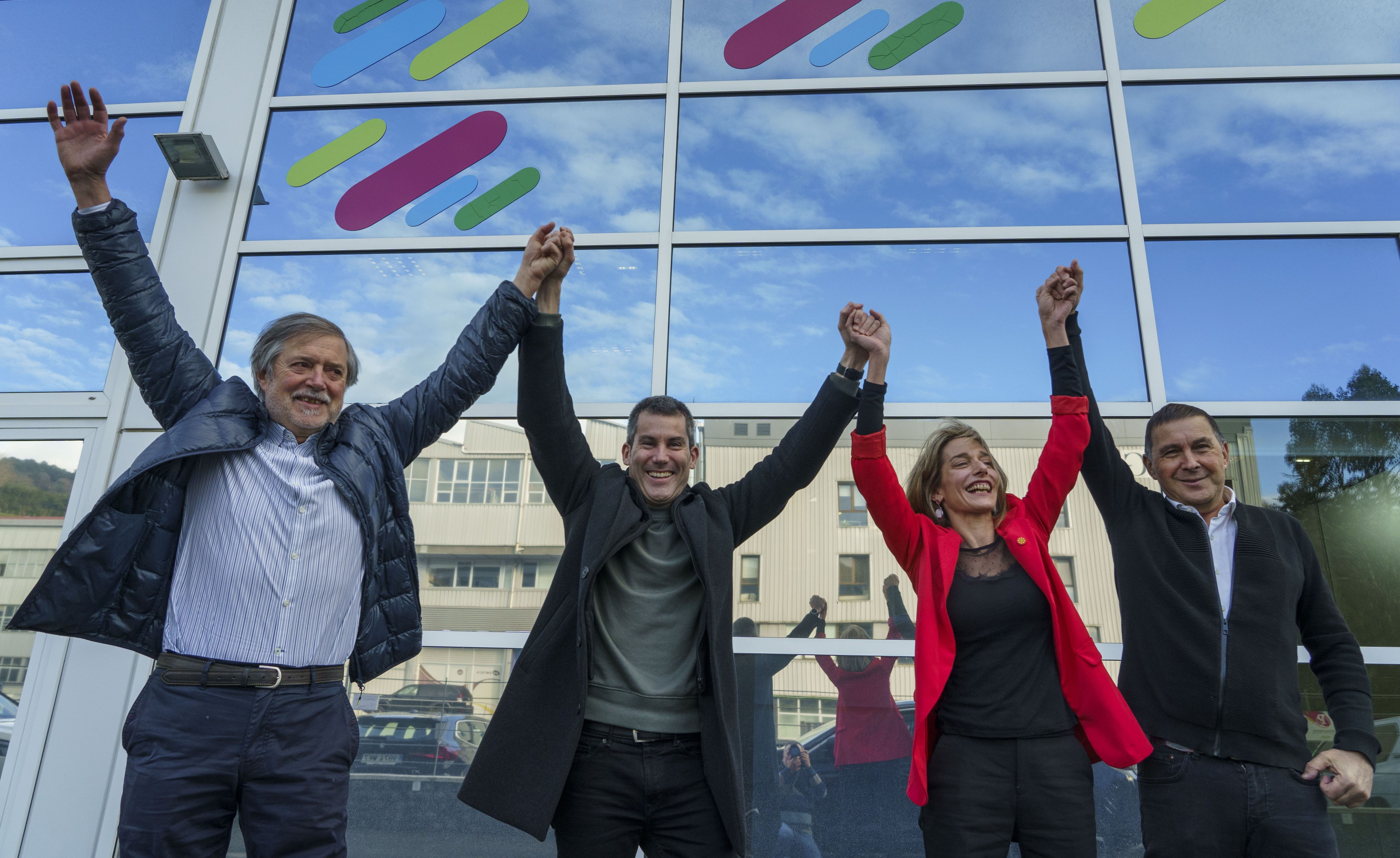 (ID_13510787) (Jon Urbe/@FOKU) 2024-01-18, Donostia. Bateraguneko auzipetuek (Arnaldo Otegi, Miren Zabaleta, Arkaitz Rodriguez, Raf...