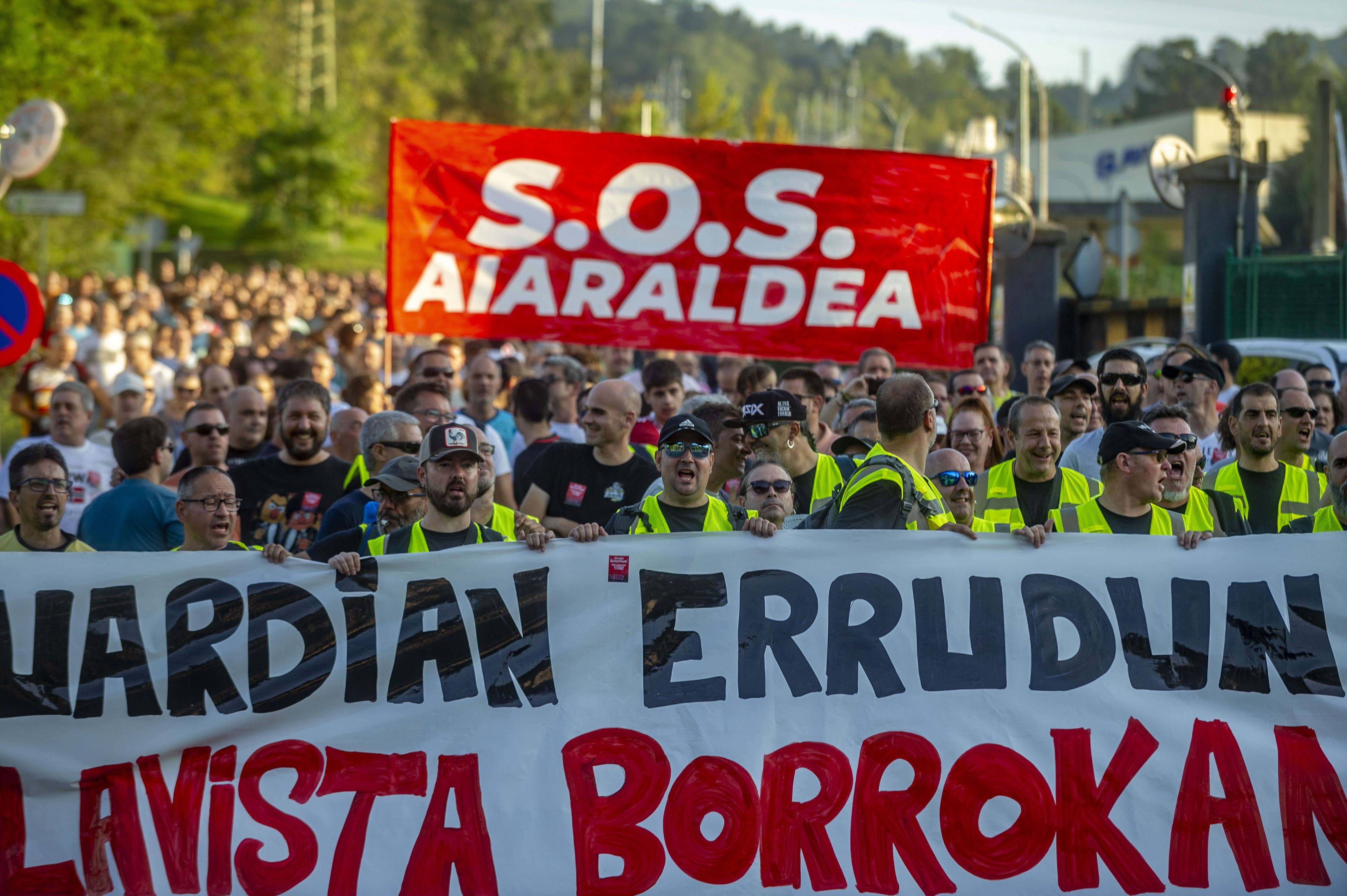 Glavistako langileek eginiko manifestazio bat. JAIZKI FONTANEDA / FOKU