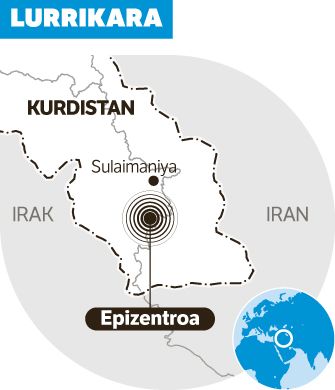 400 lagun hil dira Kurdistanen, 7,3ko indarra izan duen lurrikara batean.
